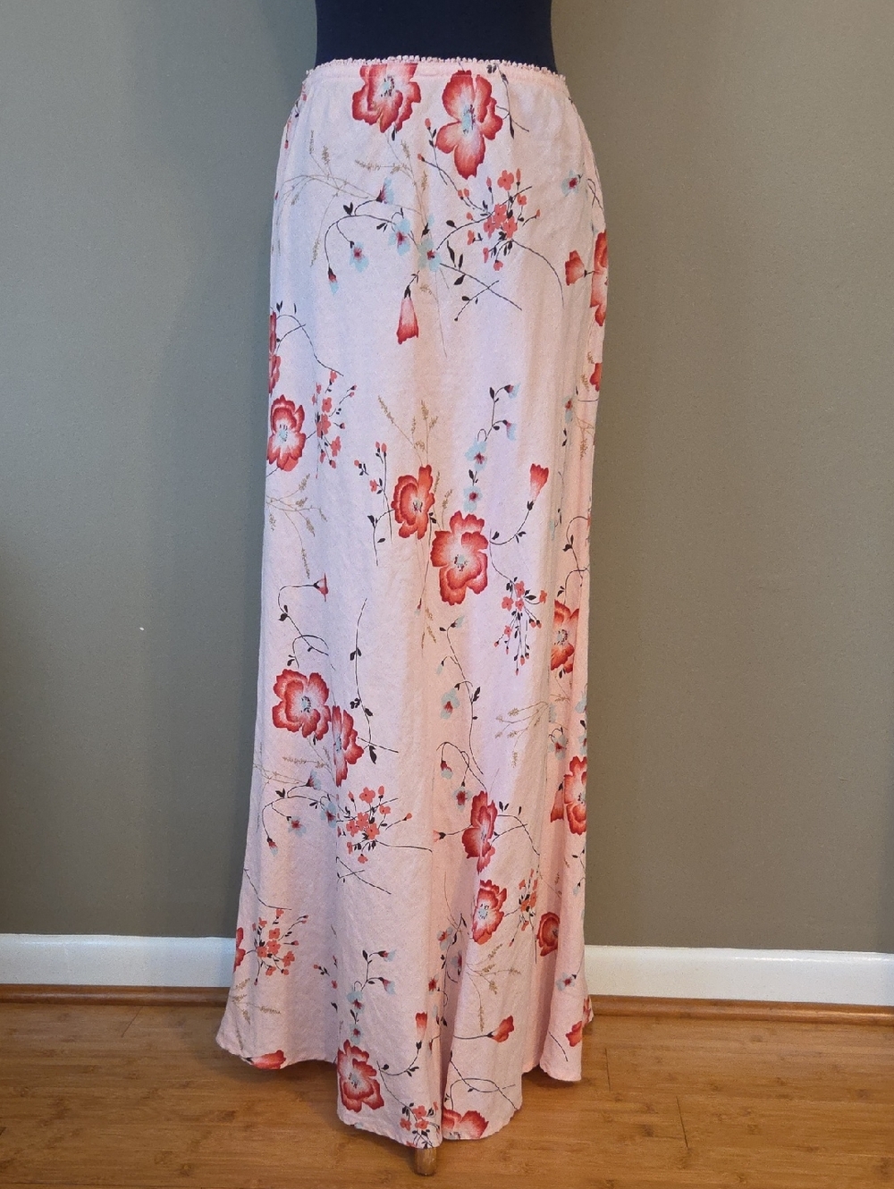 Two Star Dog Pink Floral Maxi Skirt - L